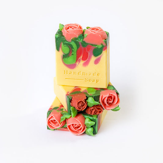 artisan organic handmade soap with roses in srilanka